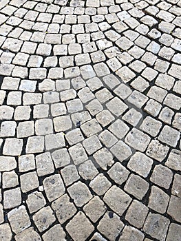 Square bricks on ground