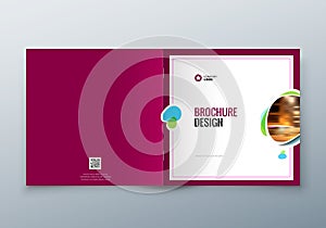 Square Brochure design. Corporate business template for rectangle brochure, report, catalog, magazine. Corporate