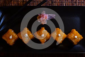 Square california sushi rolls plate