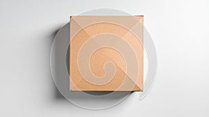 Square Cardboard Box on White Background