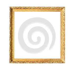 Square carved narrow wooden painting frame