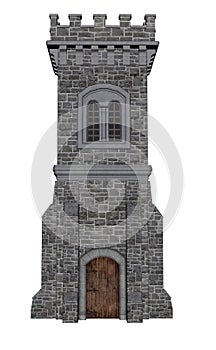 Square castle tower - 3D render