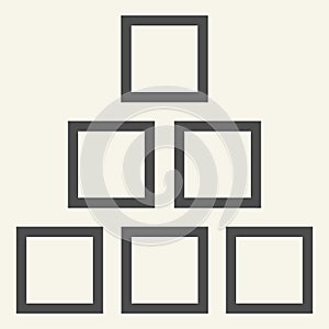 Square chart line icon. Diagram vector illustration isolated on white. Pyramid outline style design, designed for web