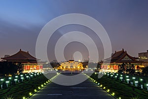 Square at the Chiang Kai-shek Memorial Hall in Taipei, copy space