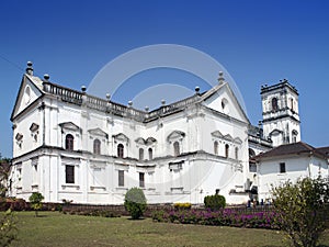 Square and churches in Old Goa, India