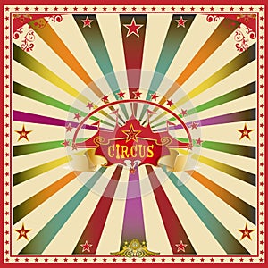 Square circus color card.