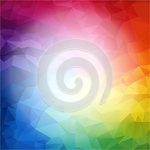 Square Colorful rainbow polygon background or frame