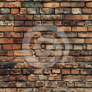 A Square Colorful Rustic Brick Wall Pattern Tile