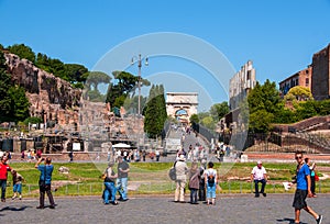 The square of the Colosseum in Rome