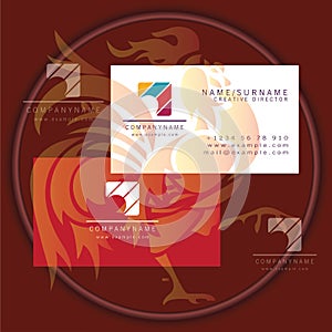 Square colourful business card logo