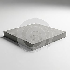 Square Concrete Slab with Rough Textured Surface on White Background block material