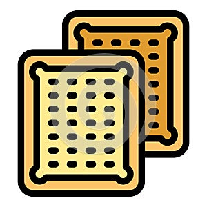 Square cookie icon vector flat