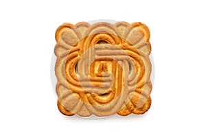 Square cookies isolated on a white background.