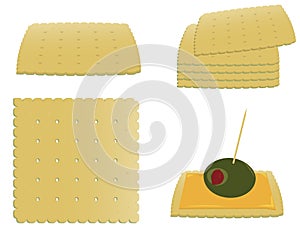 Square crackers and appetizer