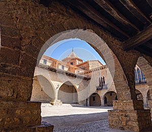Square of Cristo Rey in Cantavieja, Teruel, Spain