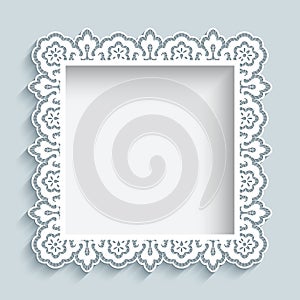 Square cutout paper lace frame