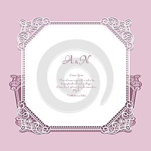Square cutout paper lace frame