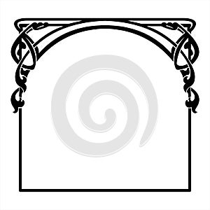 Square decorative frame in the art Nouveau style
