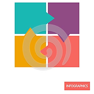 Square diagramm infographic element color flat icon photo