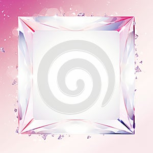 a square diamond frame on a pink background