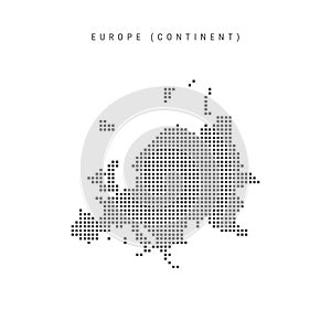 Square dots pattern map of Europe. Dotted pixel map. Vector illustration