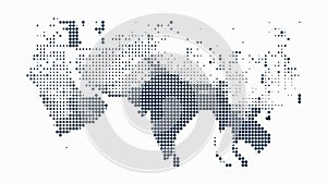 A square dots pattern map of India, designed with dotted pixels to form an abstract representation.