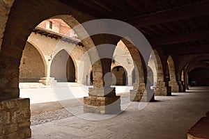 Square of El Cristo Rey Cantavieja, Castellon province, Spain