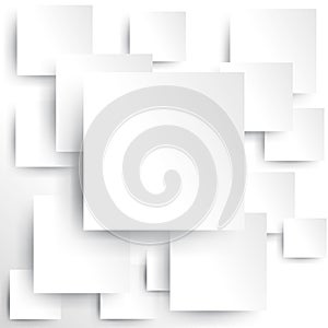 Square element on white paper with shadow (vector) photo