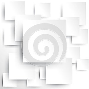 Square element on white paper with shadow (vector)