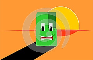 Square face at the sunset