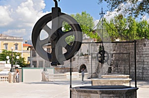 Square of Five Wells Trg Pet bunara in Zadar, Croatia