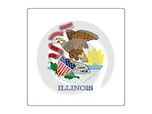 Square Flag of USA State of Illinois