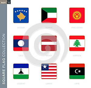 Square flags collection of the world