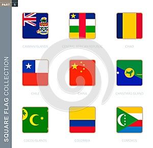 Square flags collection of the world