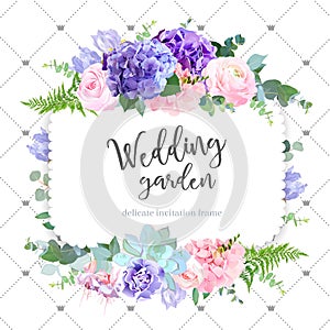 Square floral vector design frame.