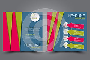 Square flyer template. Brochure design. Annual report poster