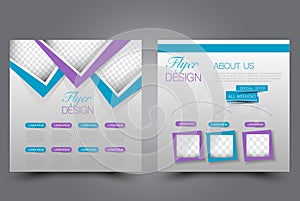 Square flyer template. Brochure design. Annual report poster