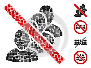 Square Forbidden People Queue Icon Vector Mosaic