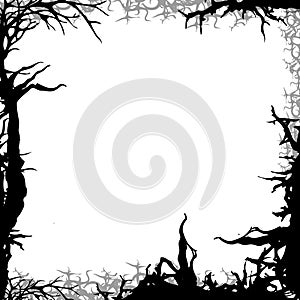 Square forest background frame illustration