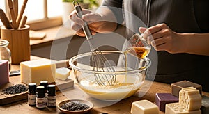 Square Format Hands Crafting Handmade Soap 1 Upscaled 4X clean composition copy space