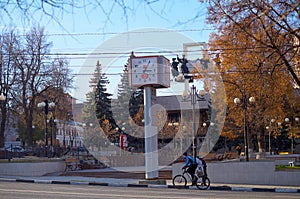 Square fountains in the city of Tula