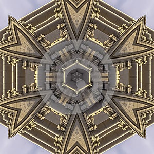 Square frame Angular ball of a fractal of Capital builiding