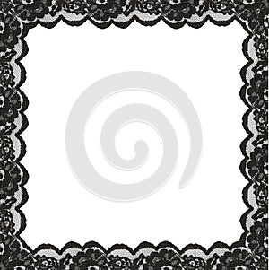 Square frame from black lace edges