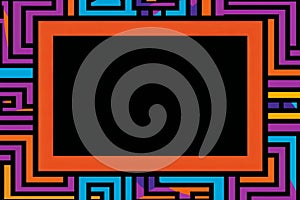 a square frame with a colorful pattern on it