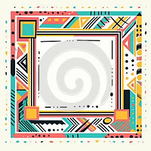 a square frame with a colorful pattern on it