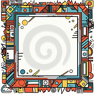 a square frame with a colorful pattern on it