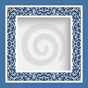 Square frame with cutout border ornament