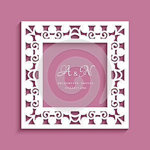 Square frame with cutout border pattern