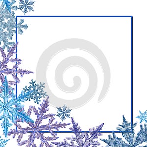 Square Frame Decorated with Snowflake Wreath.