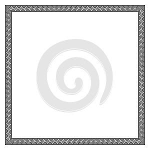 Square frame made of seamless meander pattern photo